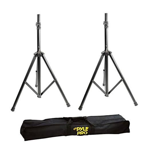 Pyle Universal Speaker Stand Tripod - Height Adjustable 8’+ ft Extra Tall Sound Equipment Mount For Speakers w/ 35mm Compatible Insert - Perfect for Home, On-Stage or In-Studio Use - PSTK103 (Pair)