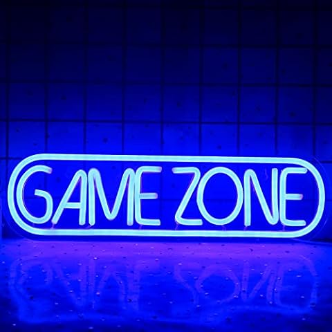 Game Zone Neon Signs Gamer LED Neon Light Gaming Zone Neon Sign for Game Room Decor,Play Area, Man Cave,Pub, Gift for Teens, Friends, Boys (Blue) Cover