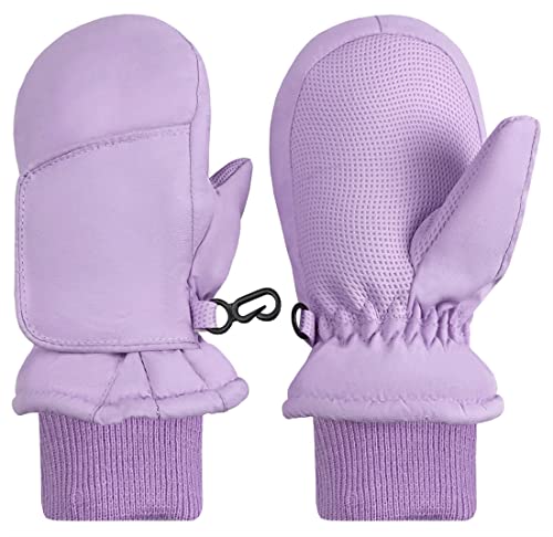 Image of N'Ice Caps Kids Waterproof Snow Mittens Cold Weather Thinsulate Insulated | Toddler Gloves with Easy-On Extra-Wide Hook and Loop Flap, Durable Grippers Provide Dexterity for Winter Play and Skiing