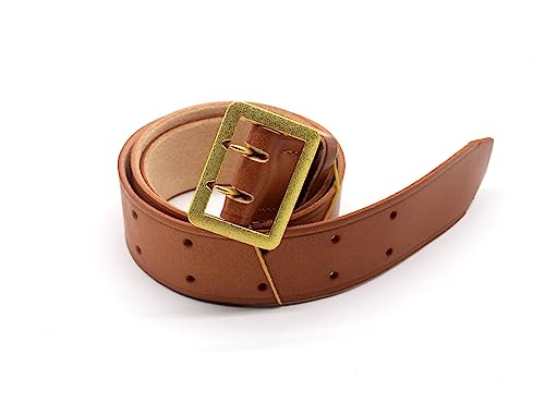 Collectable WWII German Officer Double Hole Waistband Claw Wehrmacht Belt Tool Equipment Field Brown Replica (120CM)