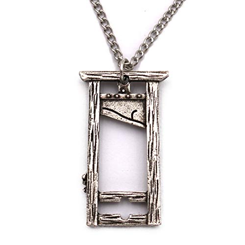 NImei Guillotine Pendant Necklace for Men&Women Fun Charm Necklace French Revolution Vintage Stylish Jewelry (Silver)