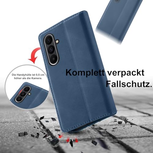 Protection Samsung Galaxy A37 5G étui rabat bleu clapet anti-espionnage