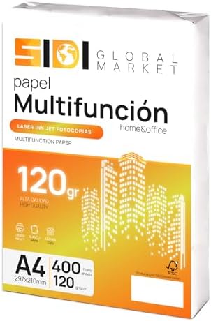 A4-Papier, 120 g/m², Druckerpapier A4, Packung für Schule, Arbeit oder Privatgebrauch, A4-Blätter für Kopierer und Mehrzweck, DIN A4-Papier extra weiß – SIDI (400 h, 120 g)