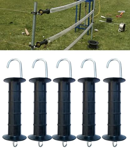 Leap Raupe 電気柵ゲートクリップ 電気フェンスゲートグリップハンドル ゲートハンドル 電気柵 電柵 ハンドル グリップ 23cm 5個 黒 Bのサムネイル