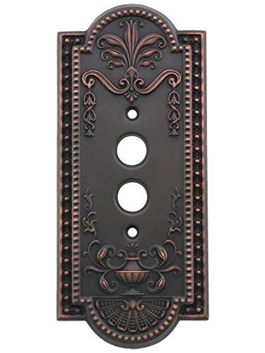 House of Antique Hardware R-010SE-284-TB Como Single Push-Button Switch Plate in Timeless Bronze