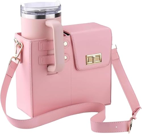 Stanley Purse,Water Bottle Bag Outdoor Portable Crossbody Bag Stanley Cup Holder with Strap Women's Shoulder Bags (PINK)