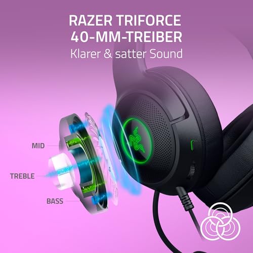 Razer Kraken Kitty V2 – Kabelgebundenes RGB-Headset mit Katzenohren