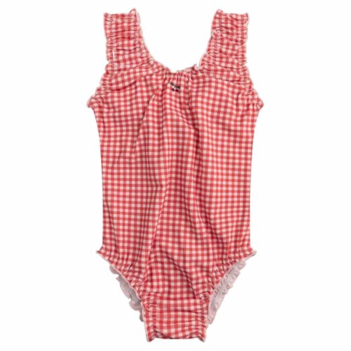 Maillot de bain deux pièces fille UPF 50 avec haut et jupe à volants imprimé d'été
