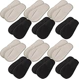 SEWACC 20 Pairs Disposable Spa Slippers for Guests – 8mm Thick Non-Slip Linen Hotel Bath Slippers, Black