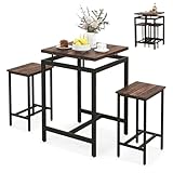 🍽️★CONCEPTION PEU ENCOMBRANTE★ Les 2 tabourets hauts sont conçus dans une taille parfaite pour être glissés sous la table haute cuisine. La conception encastrable vous permet de maximiser l’espace disponible dans un appartement ou un dortoir. Tabouret : 40 x 30 x 60 cm ; Table : 60 x 60 x 90 cm.