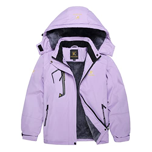 Keevoom Kids Purple Coat Size 10,Girls Snowmobile Jacket Waterproof Heavy Weight Winter Coats Warm Thick Ski Jacket Purple cover