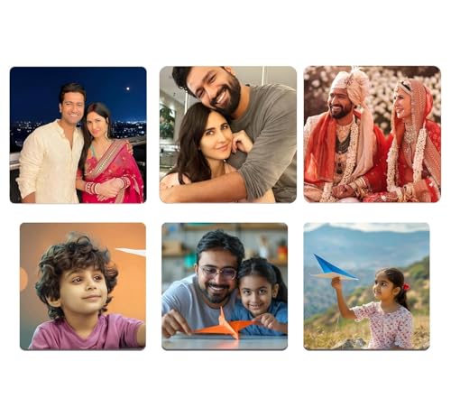 Image of Customized Photo Fridge Magnets Set of 6 (2x2 Inch) | Personalised Metal Picture Magnets for Refrigerator | Custom Photo Print for Home, Office Board Decor | Birthday