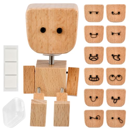 Londehuhai Shaking Wooden Man, Shaking Wooden Man Figurine with 12PCS