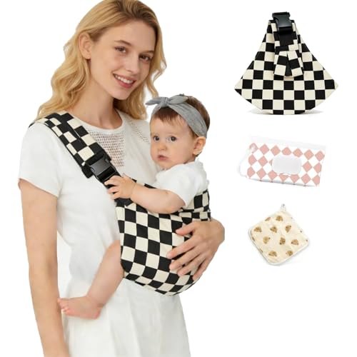 Baby Sling Carrier Toddler Carrier Adjustable Lightweight Breathable Cotton Single Shoulder Hip Seat for Daily Walks Shopping Park Visits & Family Outings Machine Washable Non-Slip Design