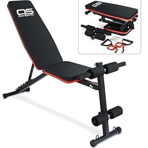 Adjustable Weight Bench – Utility Incline Decline Flat Foldable Bench Press sit up for Full Body Workout Home Exercise Gym Equipment – 7 Adjustable Positions & 2 Training Straps
