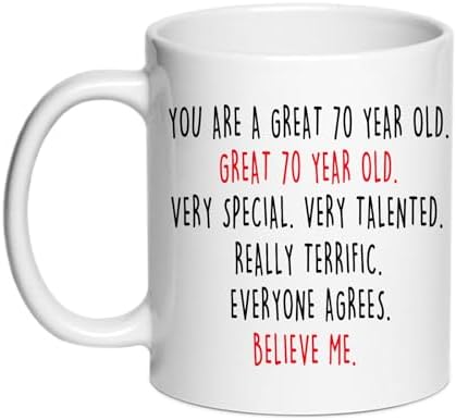 70th Birhtday Gifts for Women Men Coffee Mugs - Novelty Best 70 Year Old Birthday Gag Gift Ideas for Dad, Brothers, Friends, Coworker, BFF, Husband, Him (70)