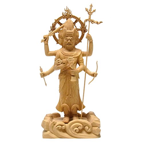 柘植 三宝荒神 立像 29cm 木彫り 仏像 柘植 三宝荒神 立像 29cm 木彫り 仏像