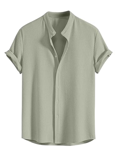 Image of GRECIILOOKS Men's Polycotton Regular Fit Casual Shirt | Stylish | Printed | Solid | Short Sleeve | Trendy (Available in Plus Size)