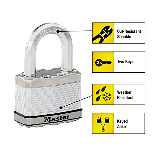 Image of Master Lock M15XTLF Magnum Heavy Duty Outdoor Padlock with Key, 2 Pack Keyed-Alike