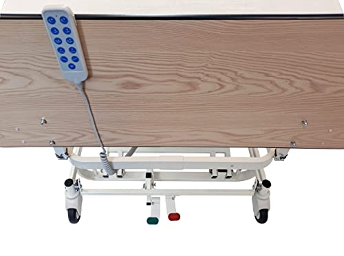 Tuffcare Century Wide Hospital Bed, 5 Function Full Electric Long Term Care Low Bed with High Density Foam Mattress & Half Rail Package (42" W x 80" L) 600lbs Weight Limit - Thumbnail 4