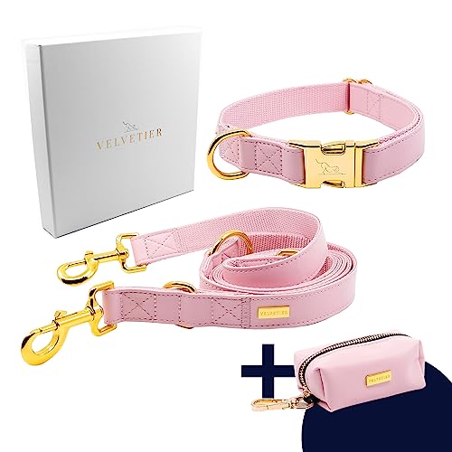 Hartman & Rose Leder Hundehalsband Violett Mit Nickel-Applikation - 56-61 Cm, Pflanzlich Gegerbt