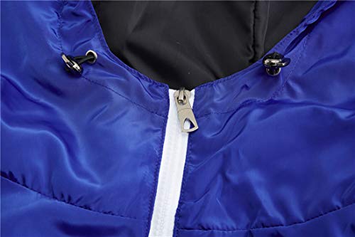 Hzcx Fashion Mens Pullover Hooded Waterproof Lightweight Windbreaker Jackets(Blue,L) #TOP2