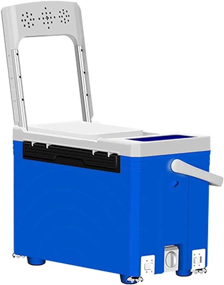 Fishing Box Multifunctional Sitting Fishing Box No Installation of Fishing Tackle Box Fishing Box Equipment Four-Leg Lift with backrest (Color: Green) Blue