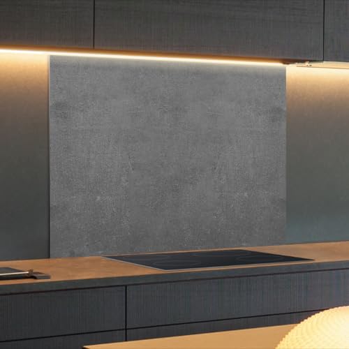 Spritzschutz Küchenrückwand Alu Matt 80 x 40 x 0,3 cm Graue Anthrazite Beton Textur, Küchenwand Wandschutz, Herd Spritzschutz, Rückwand Küche, Pfannenspritzschutz - RUECKWAND24 Spritzschutz Küchenrückwand Alu Matt 80 x 40 x 0,3 cm Graue Anthrazite Beton Textur, Küchenwand Wandschutz, Herd Spritzschutz, Rückwand Küche, Pfannenspritzschutz - RUECKWAND24