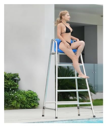 Chaise de sauveteur de piscine 71 pouces en acier inoxydable pour extérieur