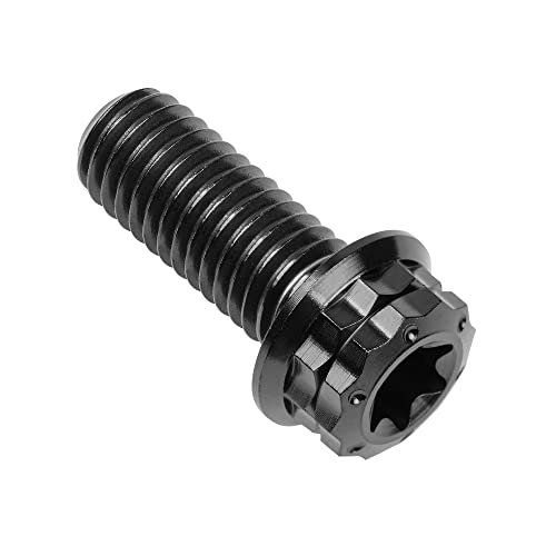 Image of Titanium Flange 12 Point Head M8 x15 20 25 30 35 40 45 50 55 60 65mm Screw Bolt Pack of 4 (M8x20mm, Black)