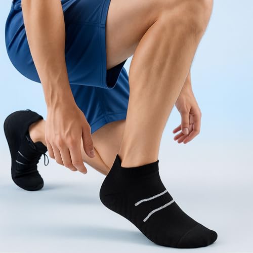 Image of MOMISY Men's Premium Cotton Cushion Ankle length Socks, (Multicolor) Pack of 5 (Free Size)
