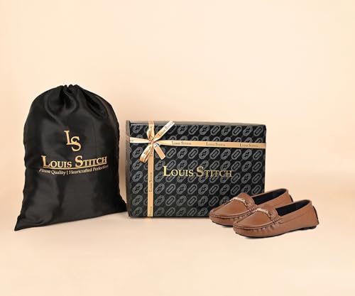 Image of LOUIS STITCH Women's Premium Slip-On Loafers with Buckle | Elegant Solid Slip-On Comfort Shoes for Casual and Formal Wear | Slip-On Loafer Shoes for Women | LSLD-BLR-HS04