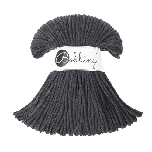 Bobbiny Corde Macramé Tressée Junior 3mm (Charcoal) 100m