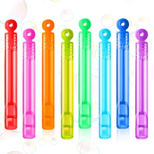 32 Stück Mini Seifenblasen Set 8 Farben Mini Blasenstäbe Seifenblasen Stäbe Klein für Kinder Ideal für Hochzeit Kindergeburtstag Gastgeschenk Mitgebsel