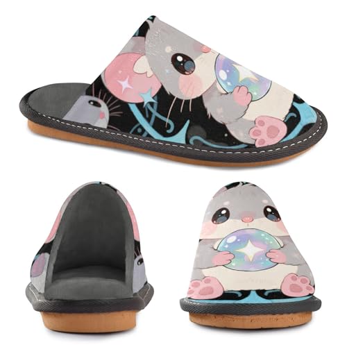 Slippers for Women Cute Mouse Holding Crystal Ball Soft Fuzzy Women's Slippers Indoor and Outdoor Shoes2