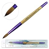 Pana USA Acrylic Nail Brush100% Pure Kolinsky Hair New LIMITED EDITION BEIGE PURPLE Wood Handle with Purple Ferrule Round Shaped Style (Size # 8)