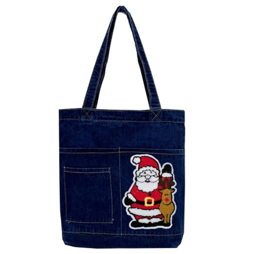 Image of Farm4Far Denim Jeans Christmas Hobo Tote Shoulder Sling Hand Bags