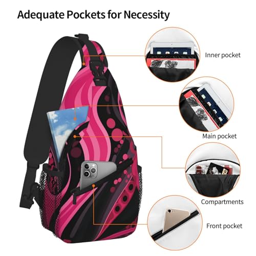 Mochila bandolera cruzada unisex con estampado abstracto miniatura 4