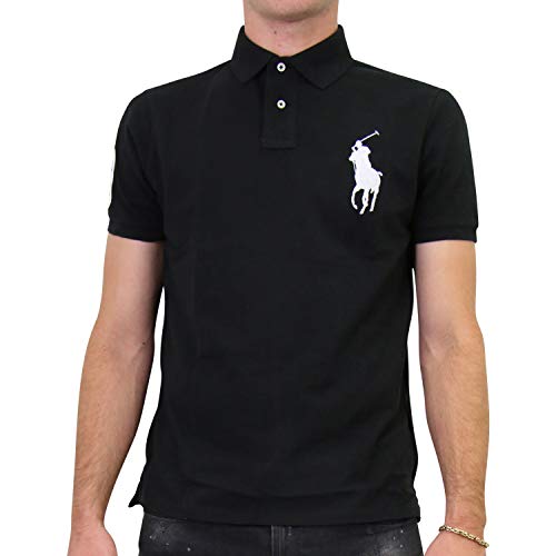 Ralph Lauren - Polo ajustado para hombre, color negro, talla 2XL