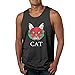Produktbild MASKMAN Emjoi Harajuku Style Cat Mens Tank Top Sleeveless Tees Sports T Shirt Fitness(3XL,Black)