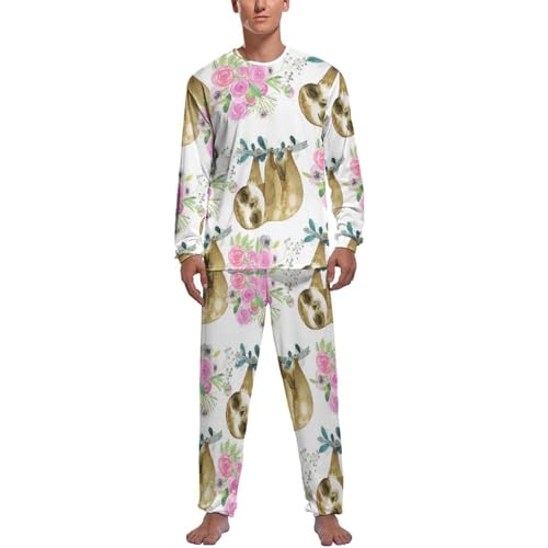 Ensemble de pyjama homme haut et bas finitions soignées Paresseux
