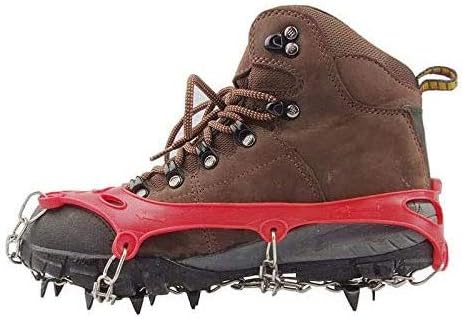 Miniatura 5 de 11 dientes de crampones antideslizantes para zapatos al aire libre cubierta garras de hielo con cadena de acero inoxidable para niños y