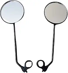 Espelho Retrovisor Guidão Bicicleta Redondo Par Preto
