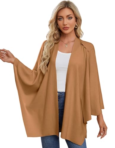 Image of PULI Womens Cross Front Poncho Shawl Wrap Elegant Wedding Formal Gift