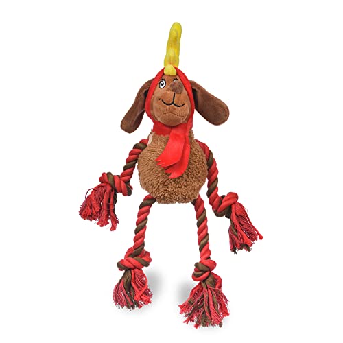 Dr. Seuss for Pets The Grinch Max Rope Limb Pull Dog Toy | The Grinch Plush Dog Rope Toy from Collection | Large Squeaky Tug of War Dog Toy Dog Christmas Toys, 12 Inch, (FF18348)