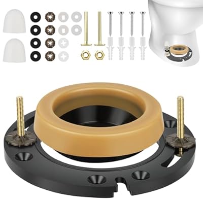 FAZAHYG Toilet Wax Ring Replacement Kit, Standard Wax Ring with PVC Flange and Brass Bolts, Fits 3-Inch or 4-Inch Waste Lines, Complete Leak-Proof Seal Set for New Toilet Installation and Repair