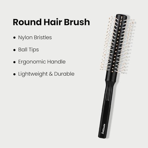 Image of Midazzle Round Hair Brush | Men and Women | For Adding Curls, Volume, Waves, Quick Blowout, Straightening, Curling, Drying, Volumizing Hairs & Scalp Massage | Hair Roller Brush for Hair Styling (MIHB0041)