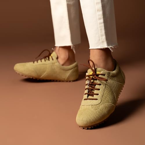 Image of Theater Women Combats Suede Sneakers | Soft Lace-Up Walking Shoes with Cushioned Grip Sole | Lightweight, Stylish & Comfortable Suede Footwear