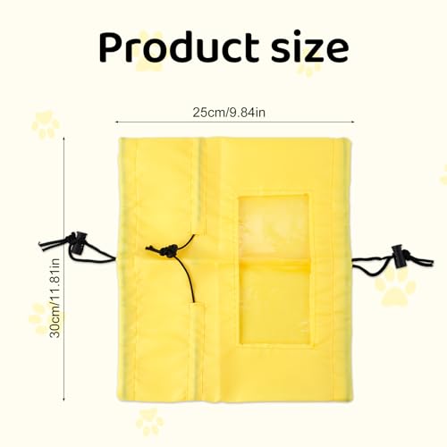 Image of Adjustable Dog Ear Protection for Swimming & Bathing - Waterproof Dog Ear Covers & Headband - Yellow