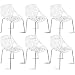 Giantex Set of 6 Modern Dining Chairs w/Plastic Feet Pads Stackable Chair Geometric Style Furniture Dining Side Chairs (6 Packs, White)